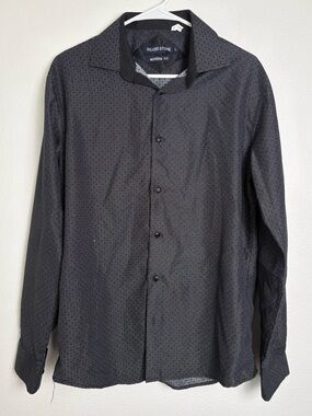 Silver Stone Modern Fit Black Microprint Button-Up Shirt Size Large